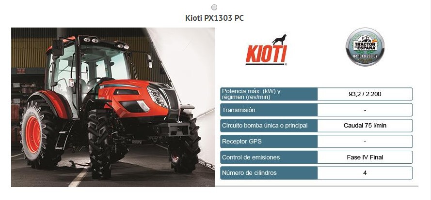KIOTI PX1303 CANDIDATO A TRACTOR DE ESPAÑA 2020