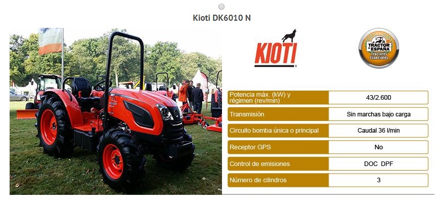 KIOTI DK6010N CANDIDATO A TRACTOR DE ESPAÑA 2020